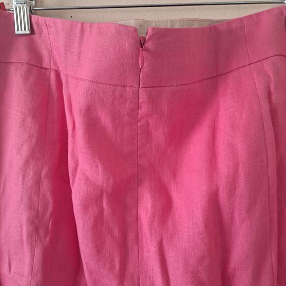 J. Crew Pink Women's 100% Linen Knee Length Straight Skirt with Lining -10 - Picture 6 of 11